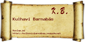 Kulhavi Barnabás névjegykártya