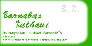 barnabas kulhavi business card